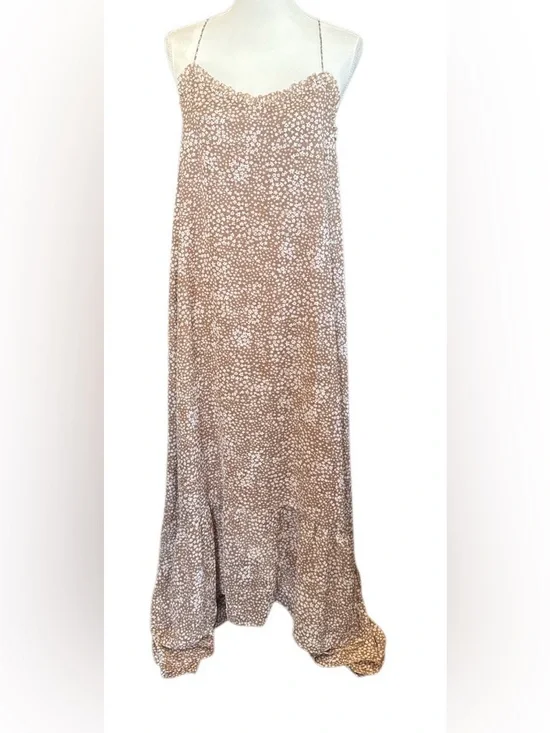 Flawless Brown Speckled Maxi Dress - Sleeveless Flow - Picture 2 of 7